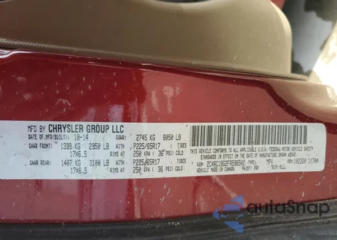 2015 Chrysler Town & Country Touring из США, поврежденный, VIN 2C4RC1BG2FR596502